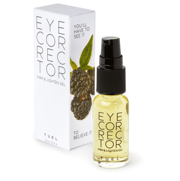 Tuel Eye Corrector Firm & Brighten Gel 0.5 fl oz. box and bottle