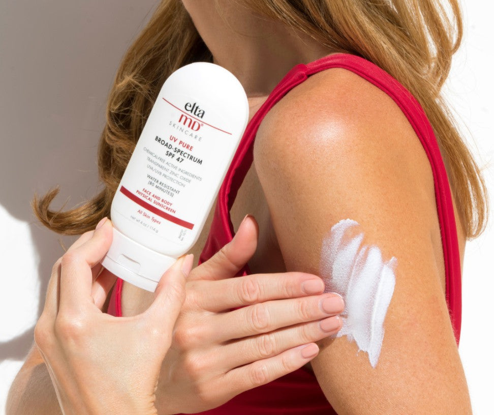 Woman Applying EltaMD UV Pure Sunscreen to Arm