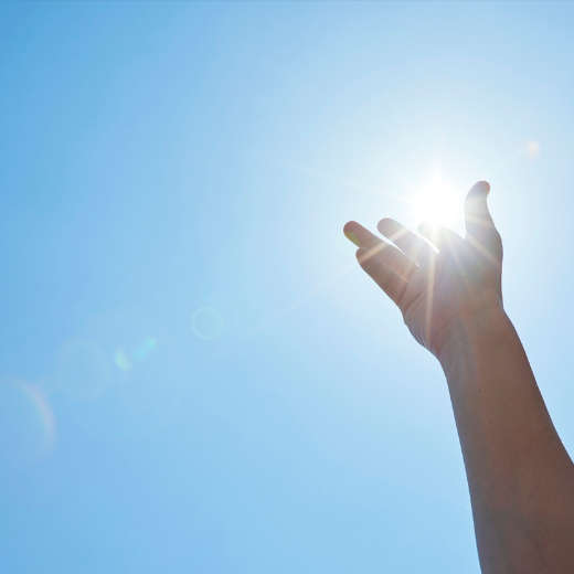 Hand in the sun