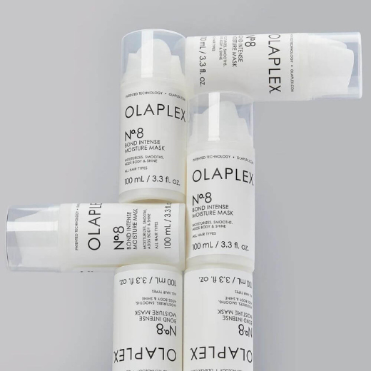 Image of multiple Olaplex No. 8 Bond Intense Moisture Mask bottles 