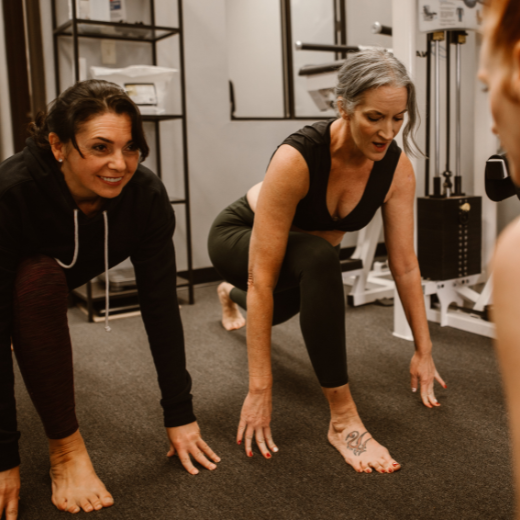 Image of 3 models exercising 
