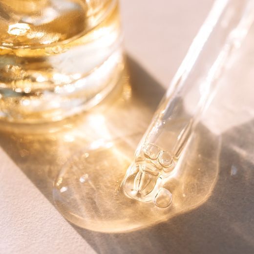 Skincare Serum open with product texture and dropper