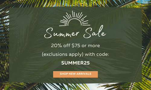 Summer Sale 20% off $75 or more with code SUMMER25